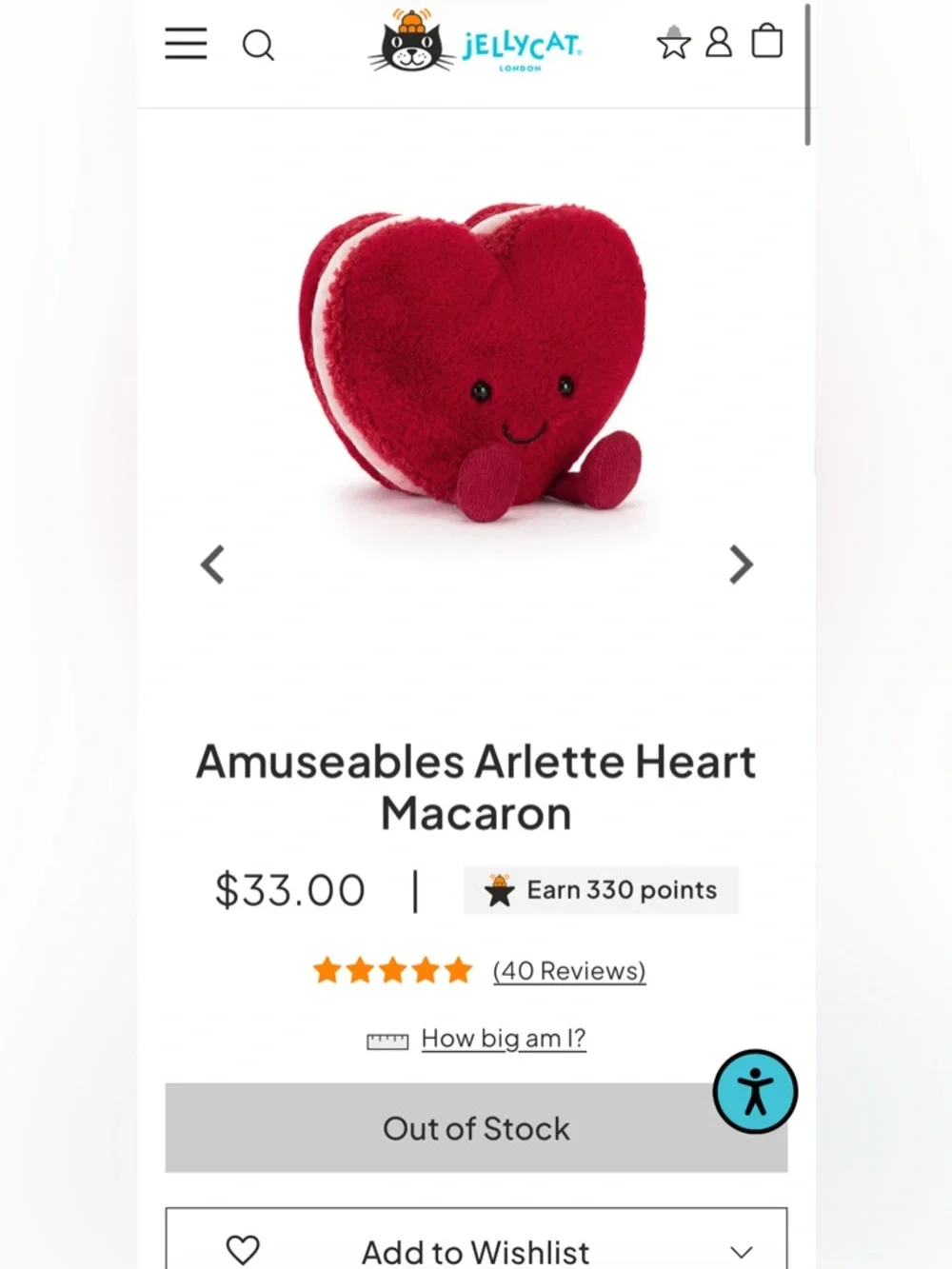 BNWT Jellycat Arlette Heart Macaron - Picture 6 of 9